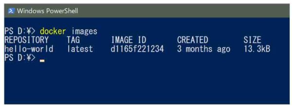 docker imagesコマンド表示