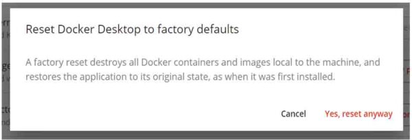 Docker 再起動促す画面