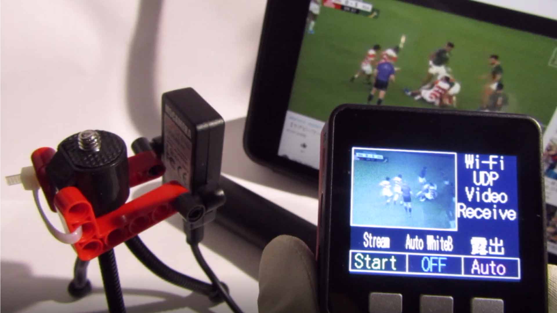 M5Cameraの動画をM5StackへWiFi,,UDP送信する実験