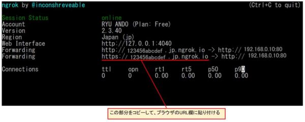 ngrokサーバー公開