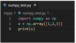 波線が消えて、numpyが緑色になる