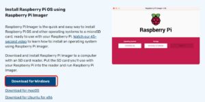 Raspberry Pi 公式サイト Imagerダウンロードページ