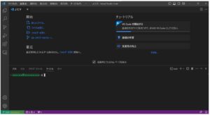 VSCodeのターミナルでSSH接続のラズパイ側のコマンドラインが表示された様子